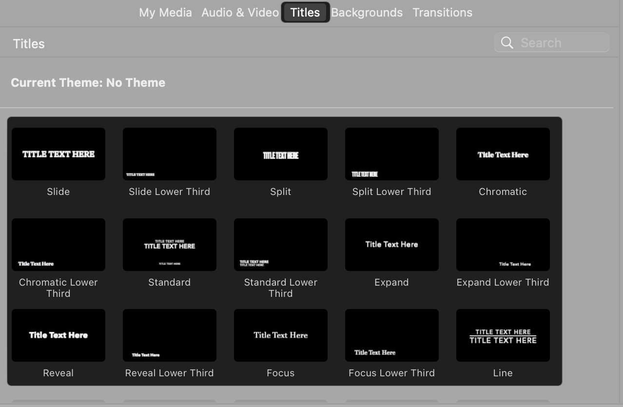 Add titles in iMovie on Mac