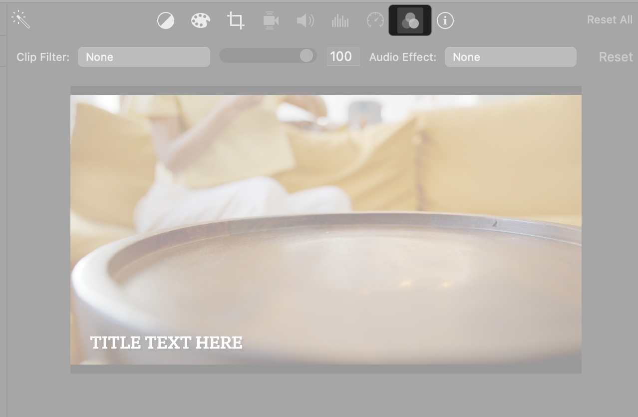 Click filter button in iMovie on Mac