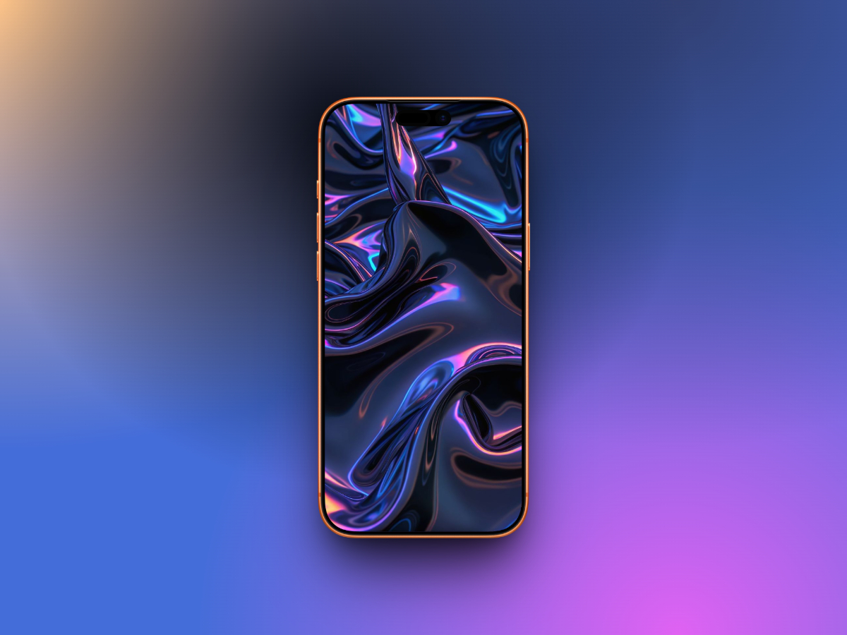Dark Liquid Glass Wallpaper for iPhone