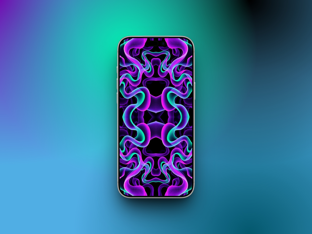 Neon Liquid Glass Mirage Wallpaper for iPhone