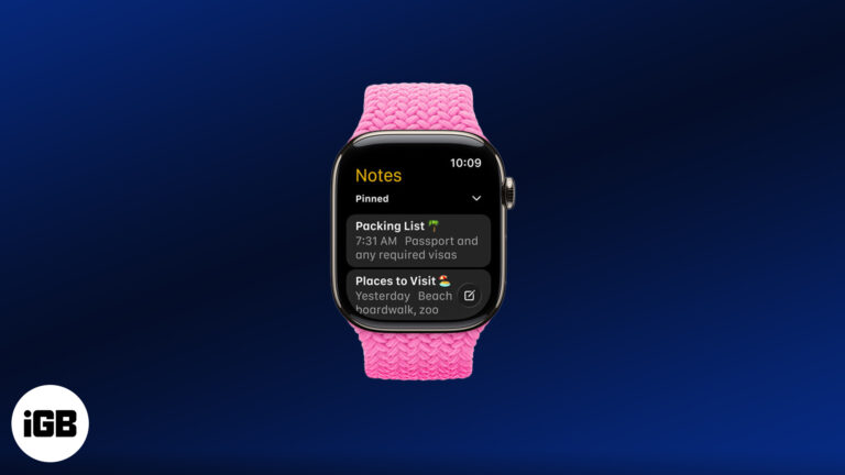 Notes app on apple watch