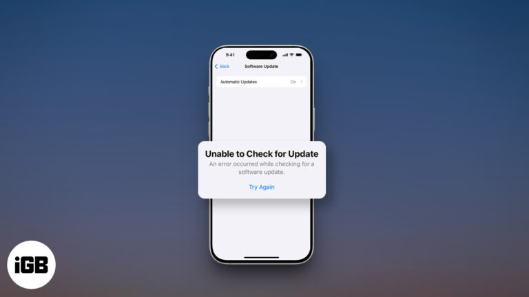 Unable to Check for Update on iPhone.