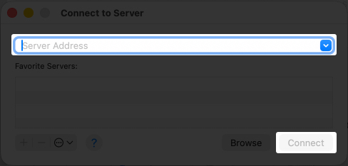 Enter smb address and tap connect