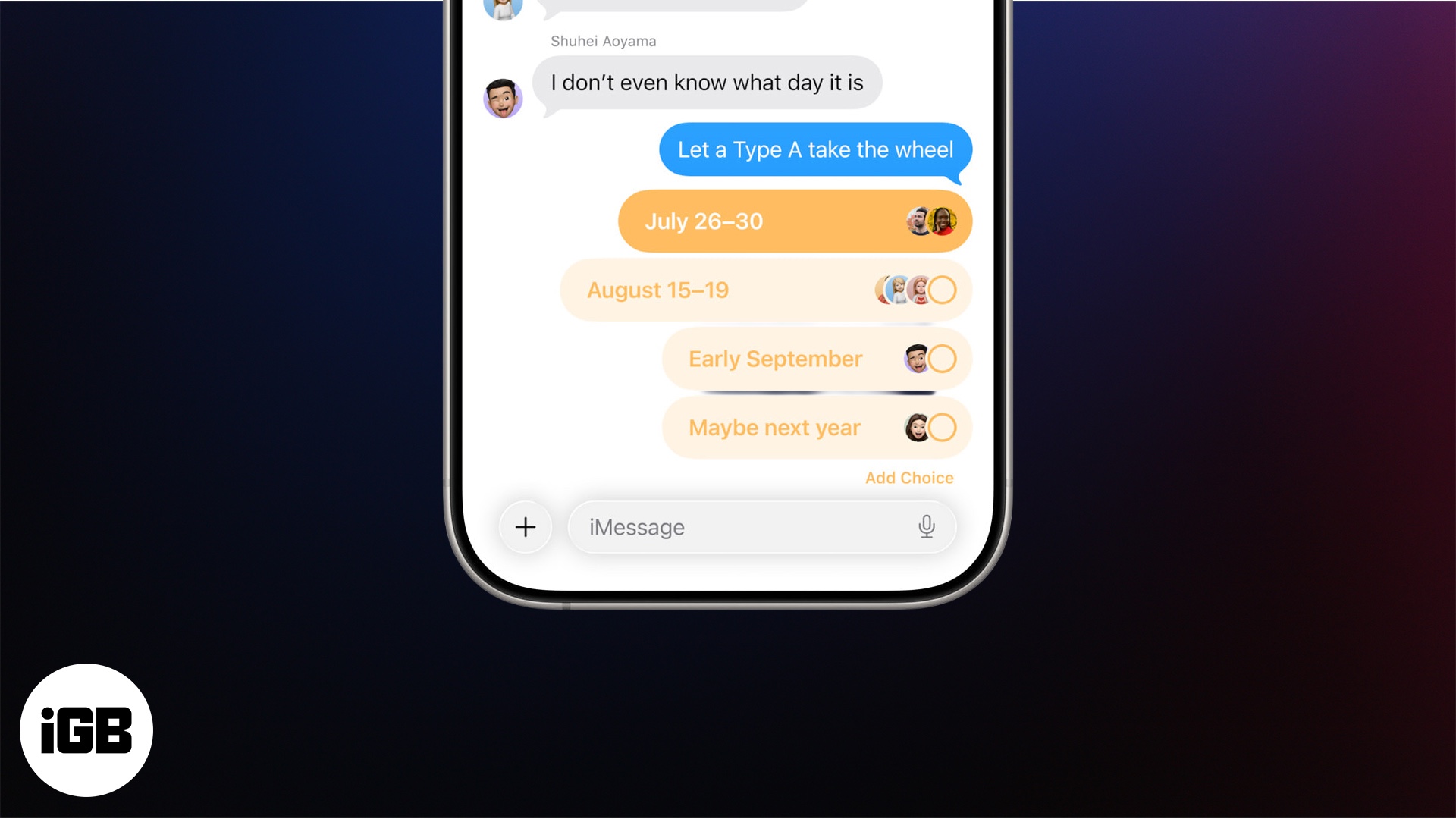 Ios 26 adds built in polls in imessage
