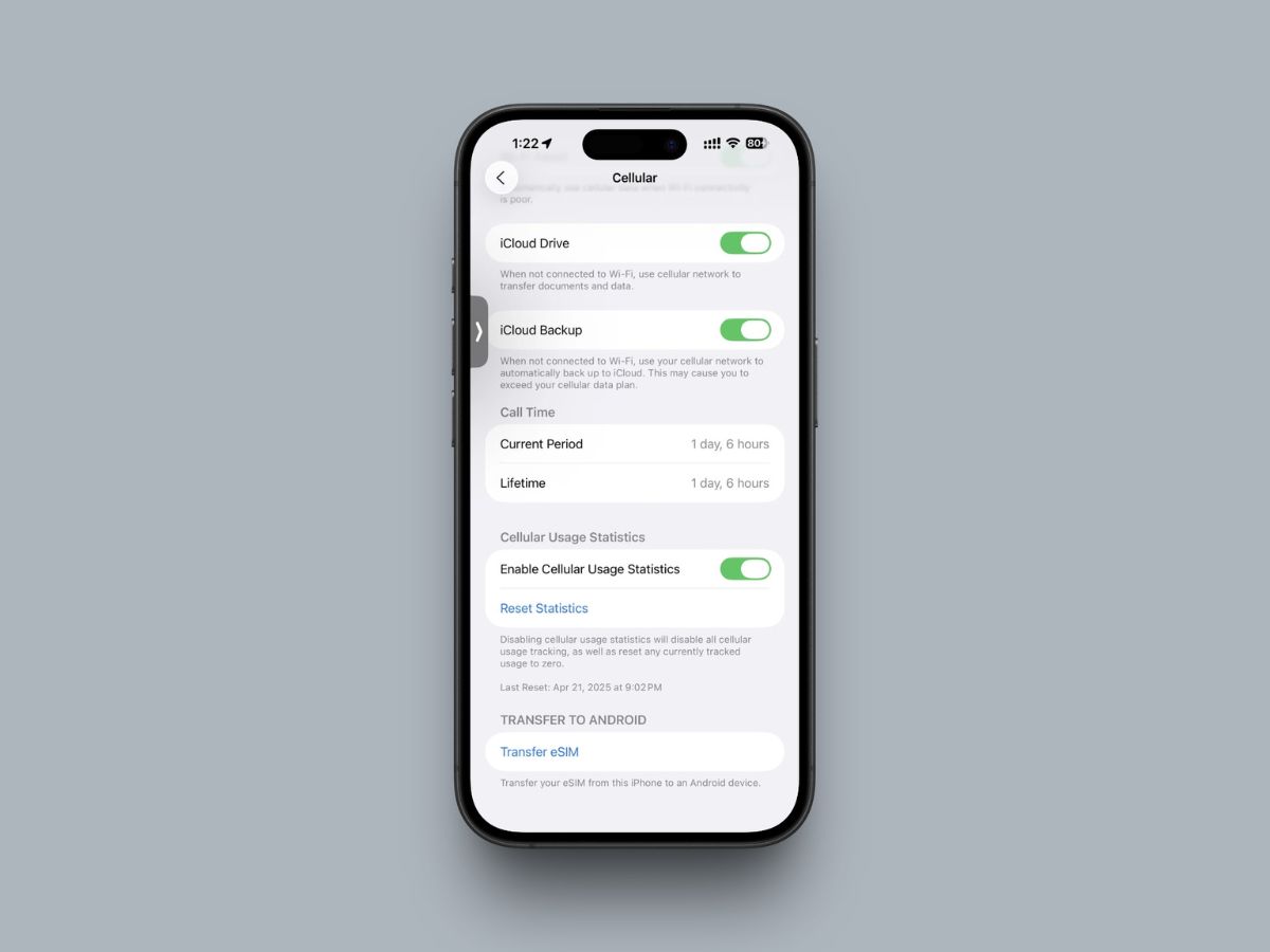 iOS 26 Dark Star Native eSIM Transfer to Android.