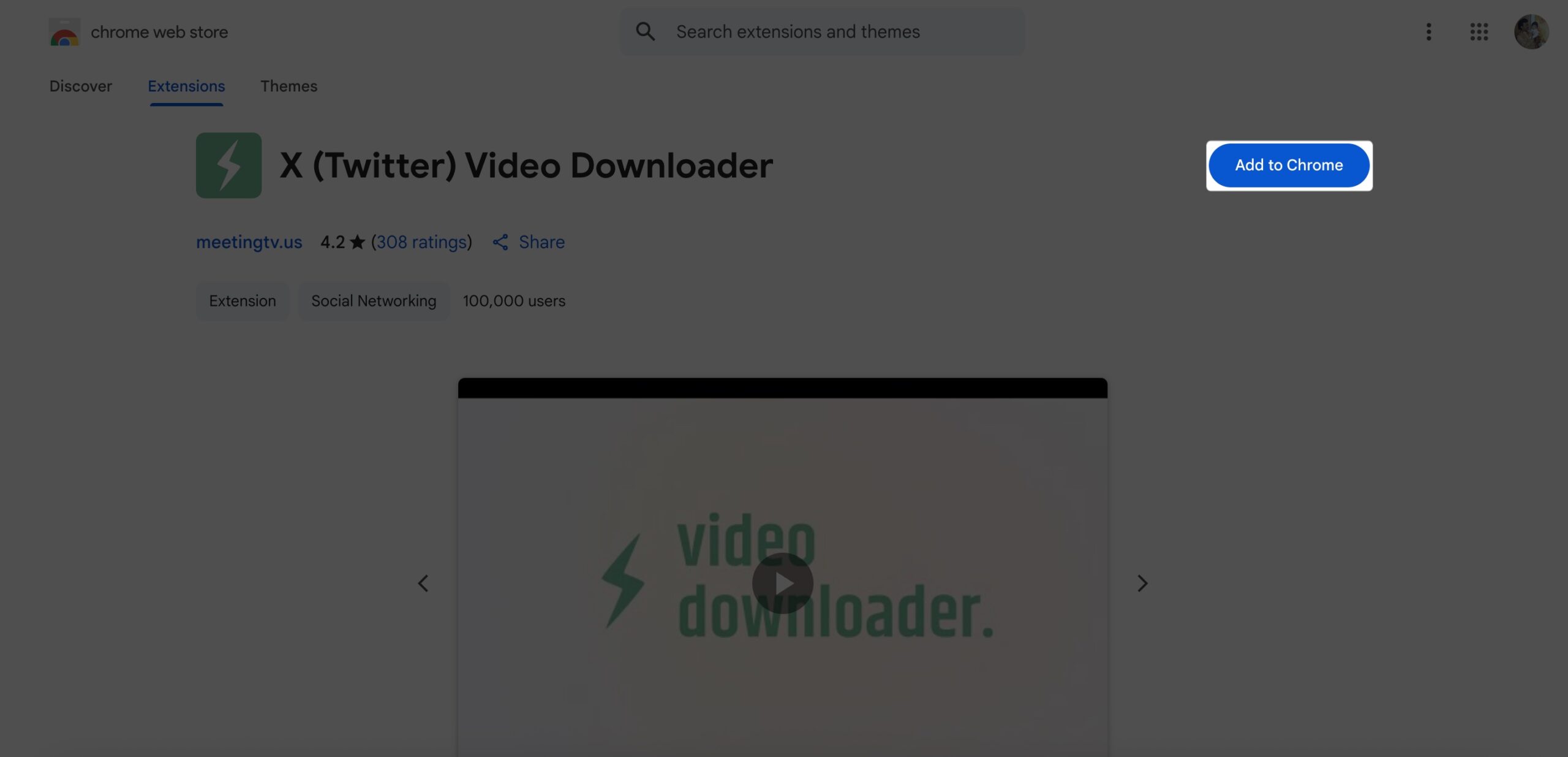Install Twitter video downloader extension on chrome in Mac
