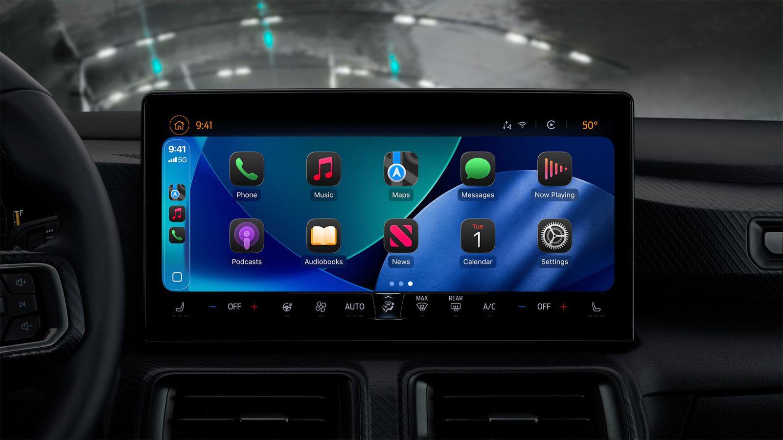 Liquid glass design on CarPlay in iOS 26