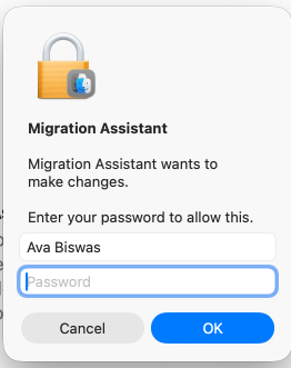 Log into the migrated account on your Mac