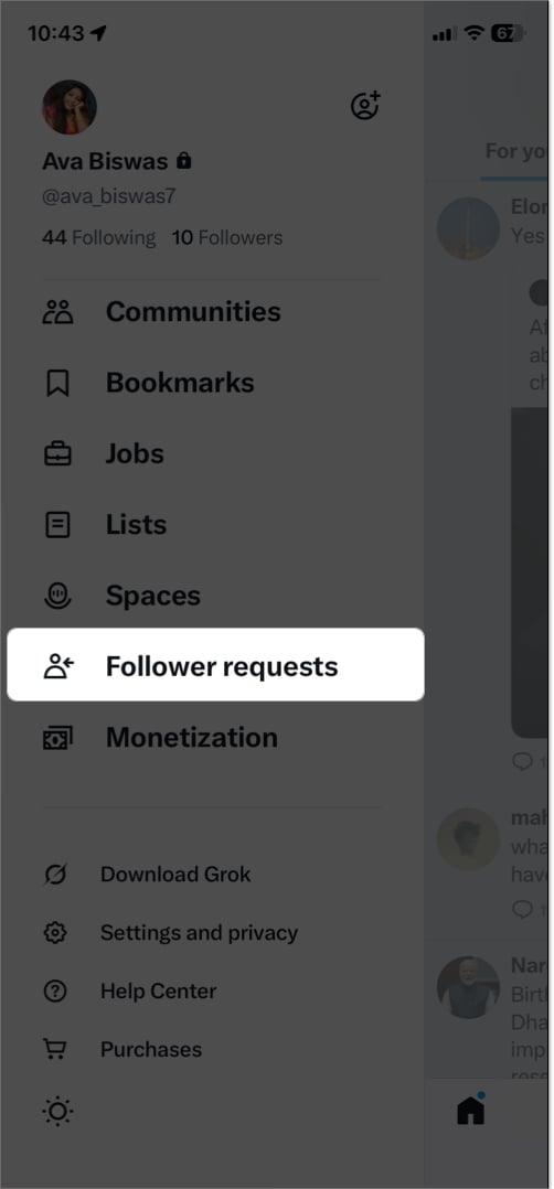 Manage follow requests