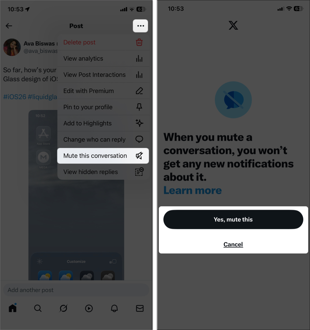 Mute conversation