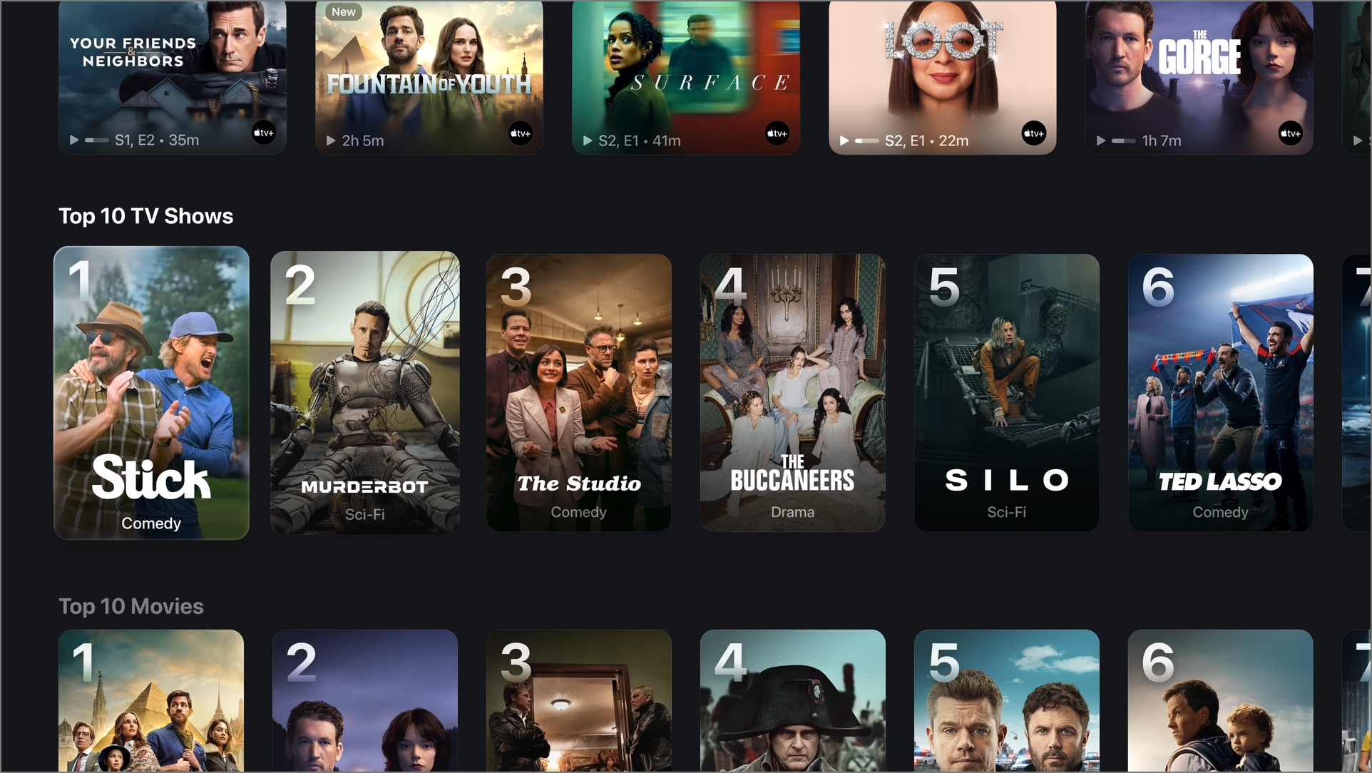 New layout on tvos 26