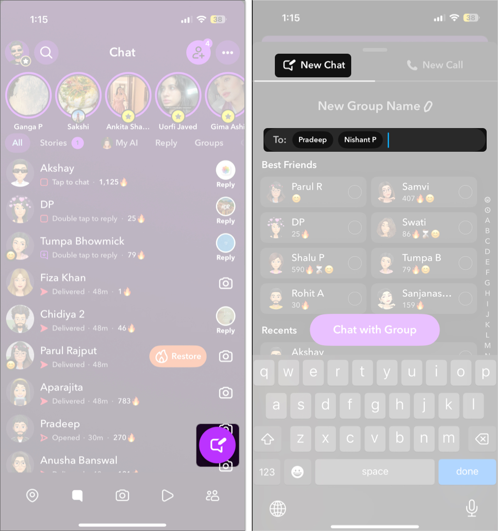 Open Snapchat and tap on the pencil and paper icon