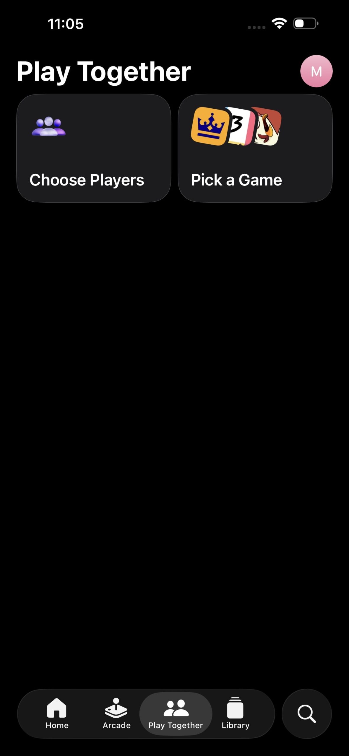 Play together tab in games app on iOS 26