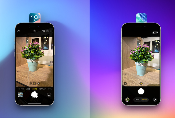 Redesigned camera app in iOS 26