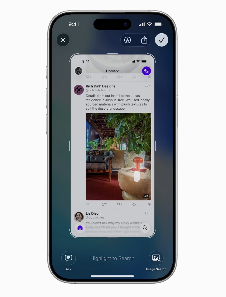 Visual Intelligence with screenshot search