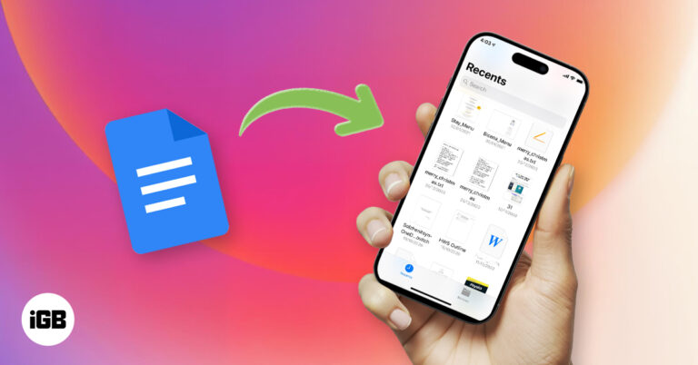 Save google docs to the files app on iphone