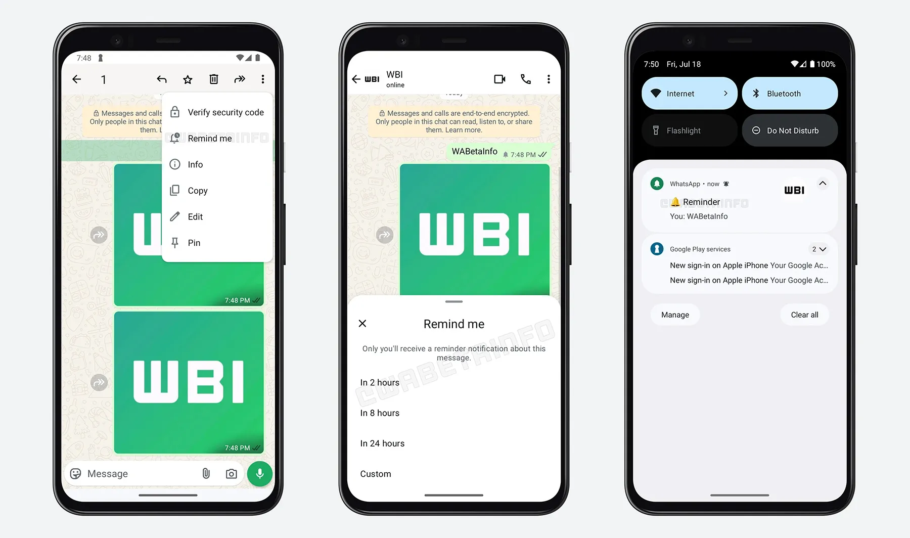 Whatsapp new reminder feature