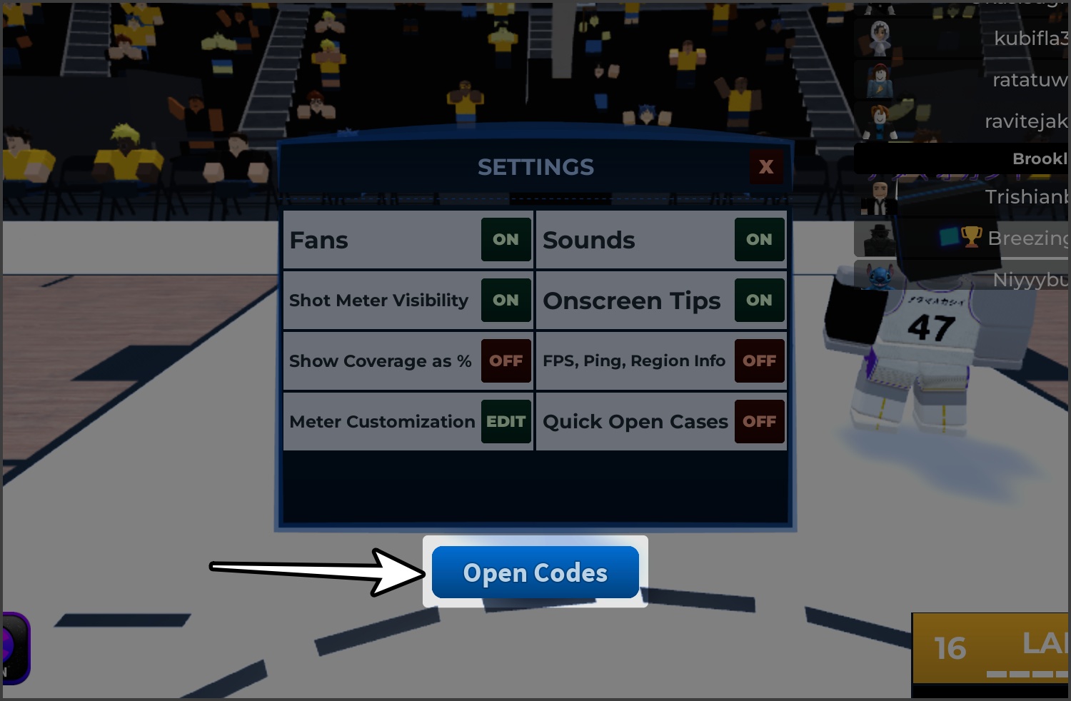 Basketball legends Codes
