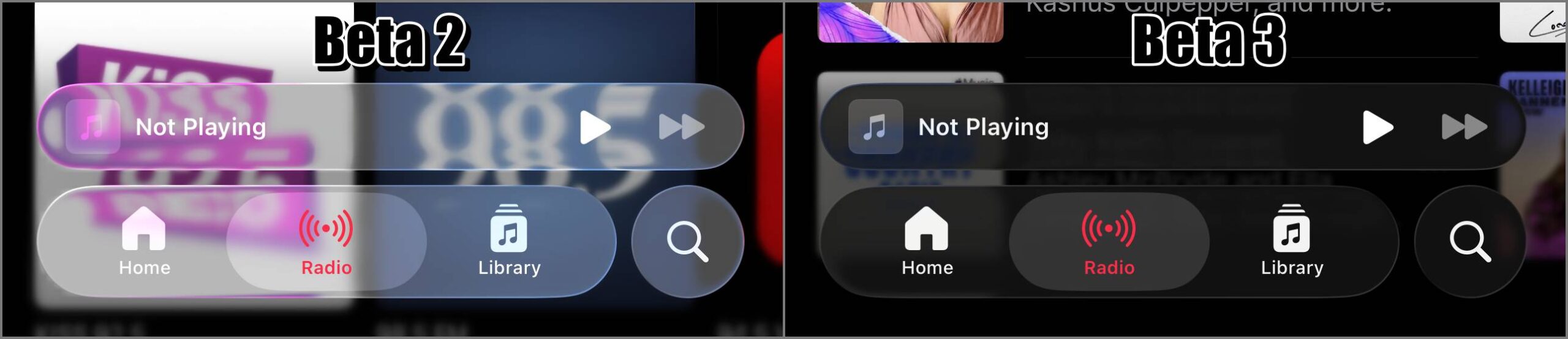Beta 2 vs Beta 3 Apple Music