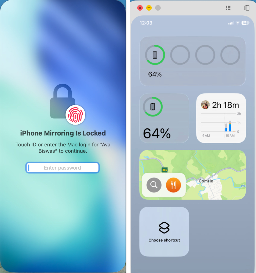 Control iPhone using iPhone mirroring app
