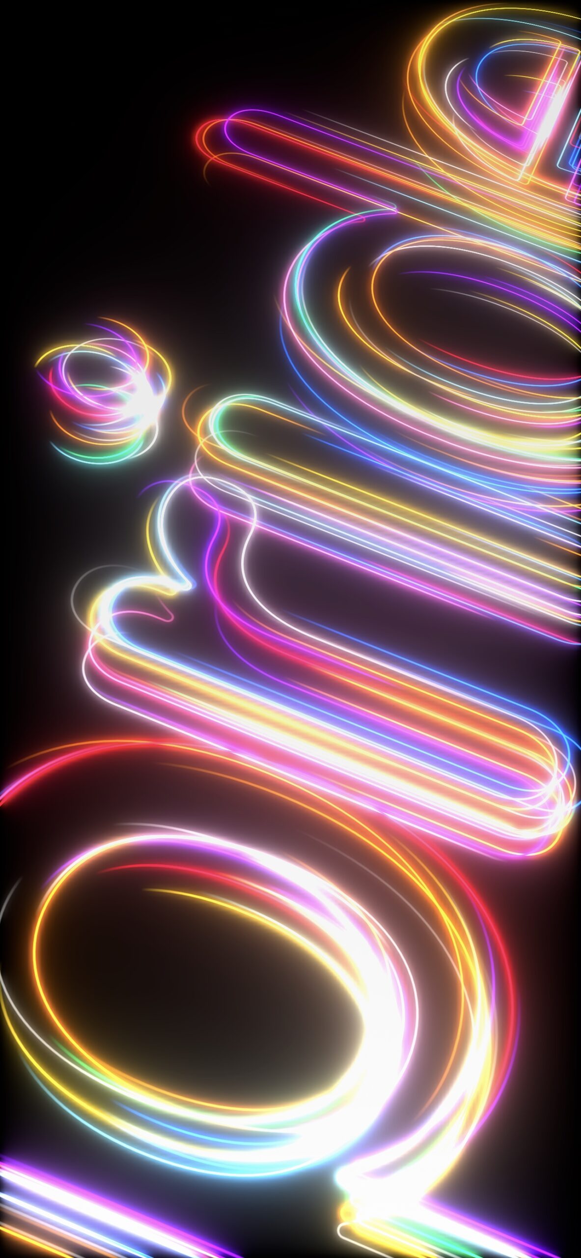 iOS 175 Pride neon lines wallpaper for iPhone