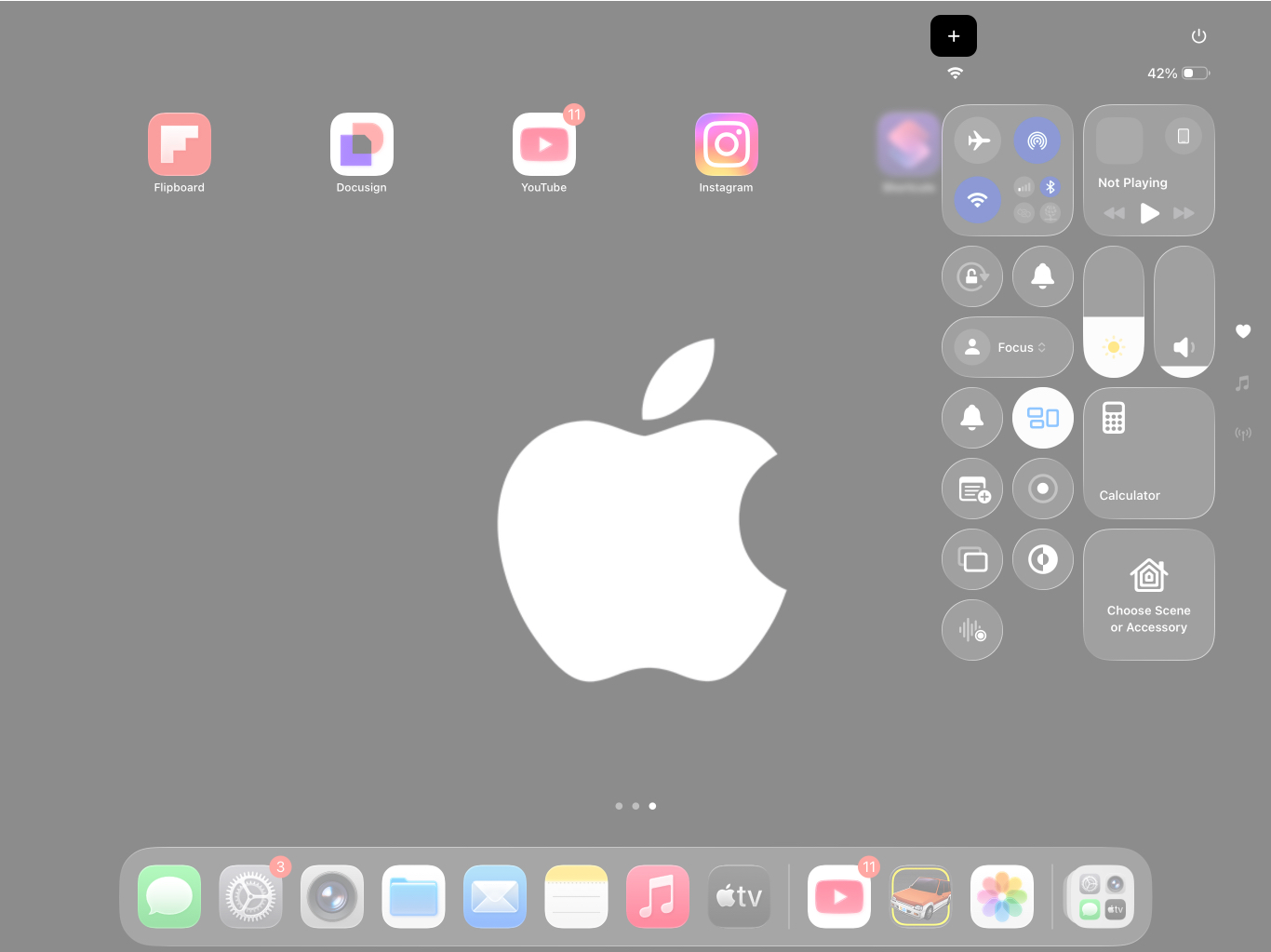 Open control center and tap the plus sign