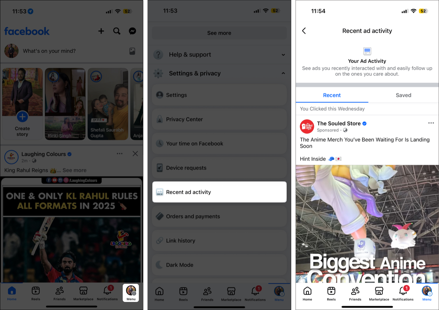 How to See Ads You’ve Viewed on Facebook and Instagram Open settings go to recent ad activity on Facebook