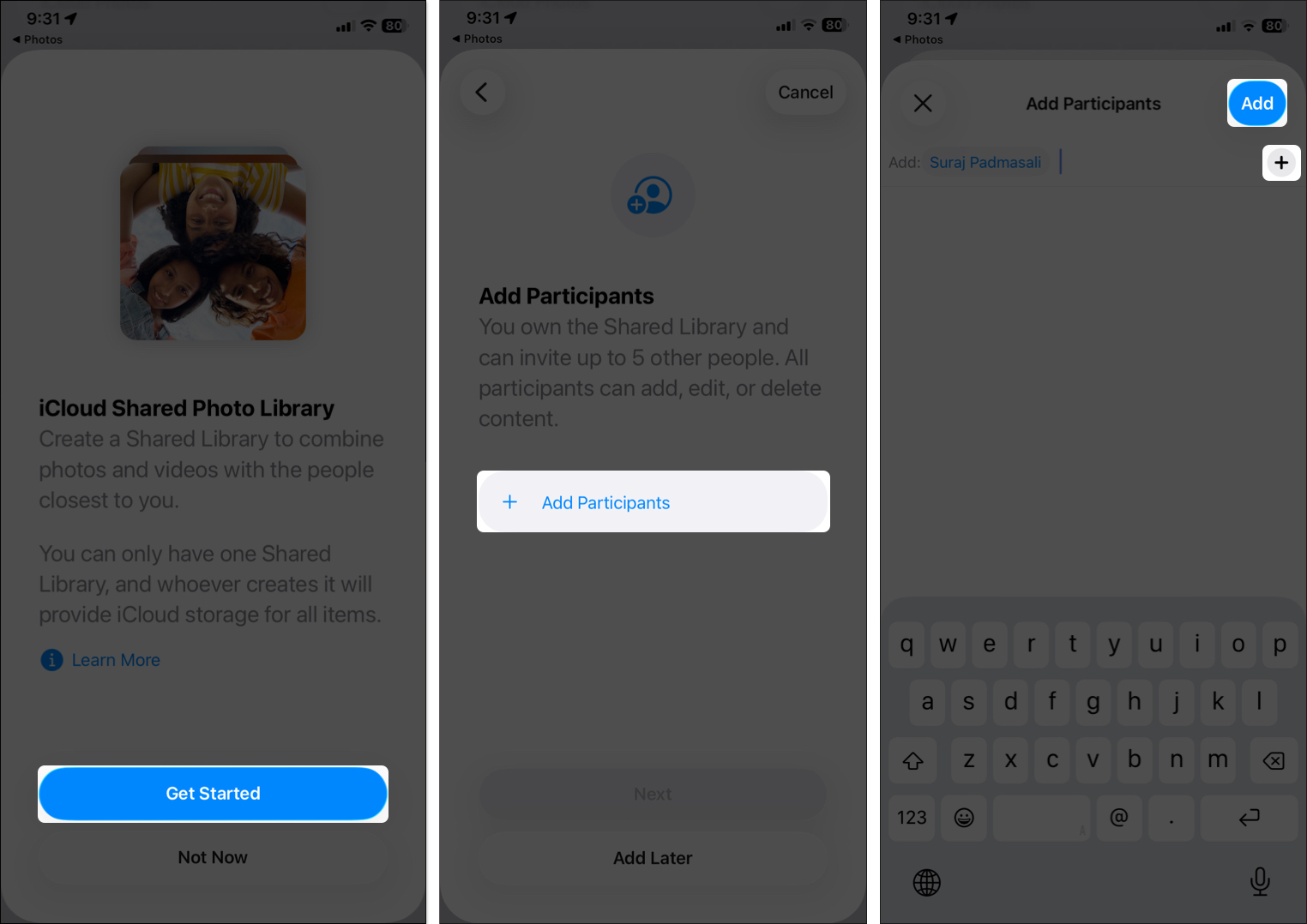 Open shared library and add participants