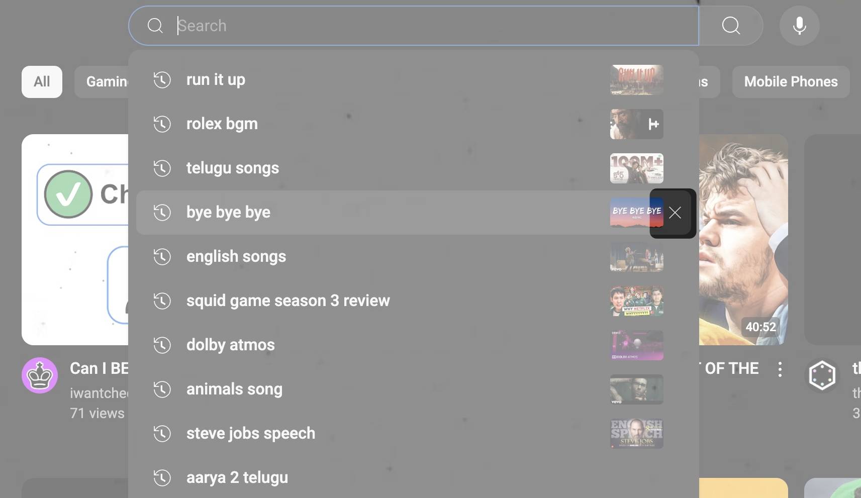 How to Delete YouTube Searches One-by-One?