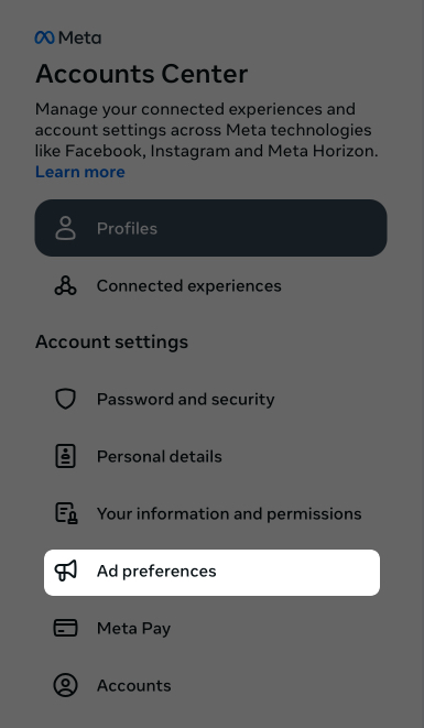 How to See Ads You’ve Viewed on Facebook and Instagram Tap on ad preferences option