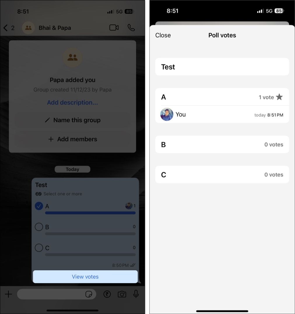 How to Create a Poll on WhatsApp (2025 Guide) Tap on view votes to see poll results on WhatsApp
