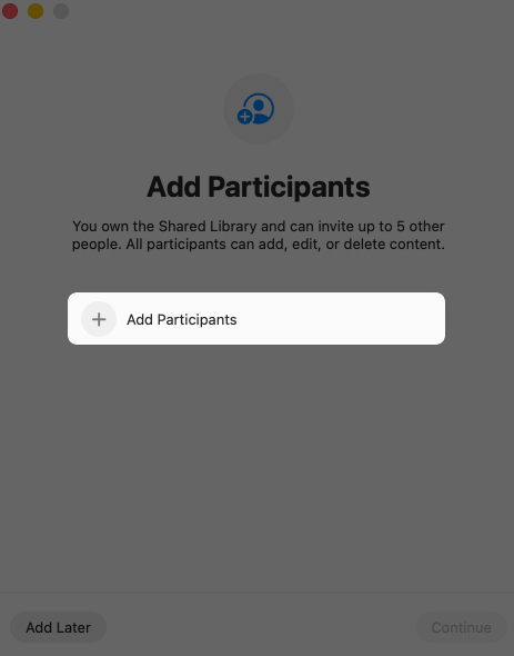 Tap to add participants