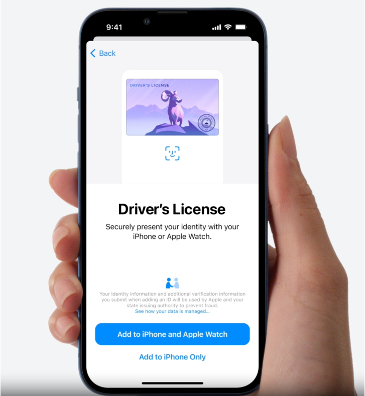 Add driving license and select iPhone only and paired to apple watch