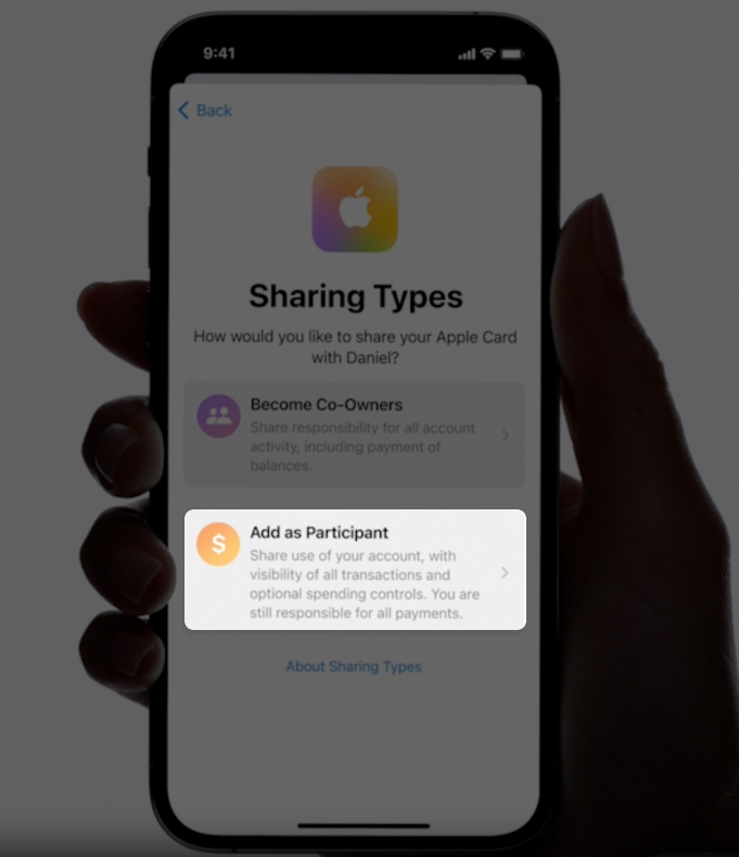 Choose add as a participants