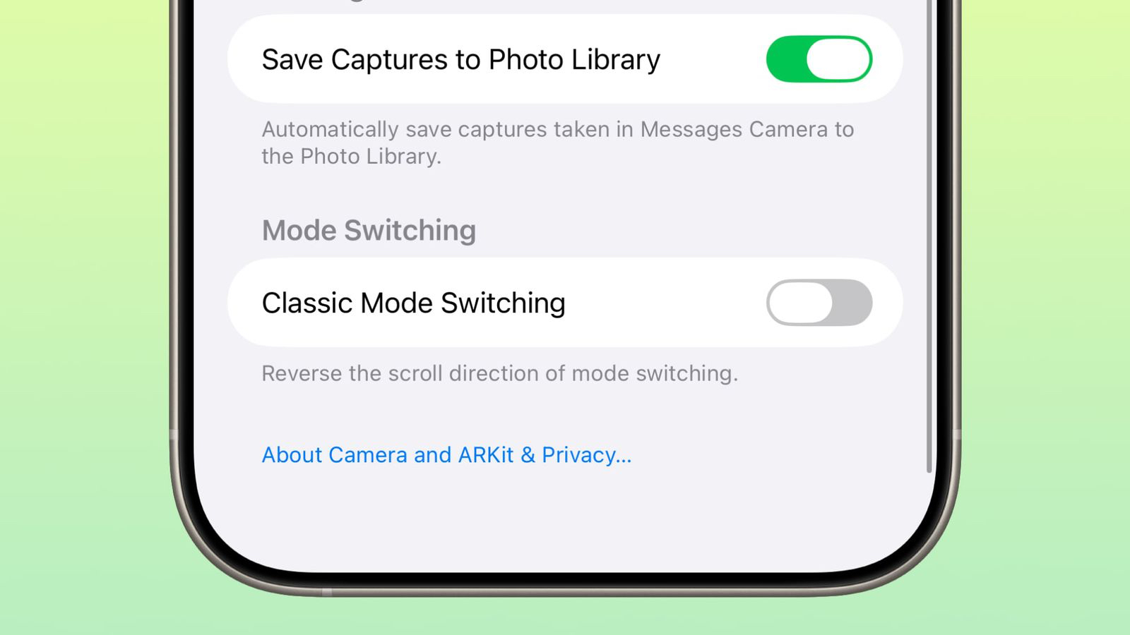 Ios 26 beta 5 camera classic mode