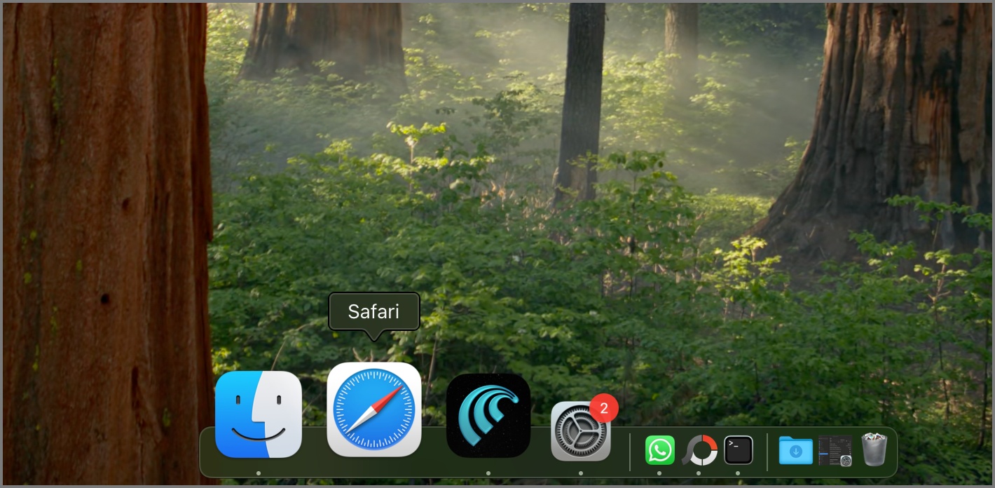 Magnification on mac Dock