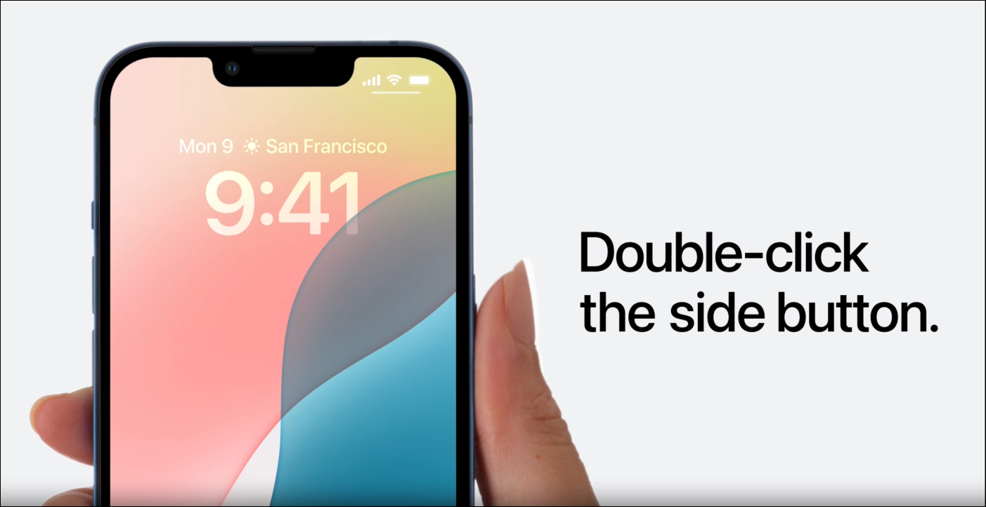 Open wallet app and double click side button