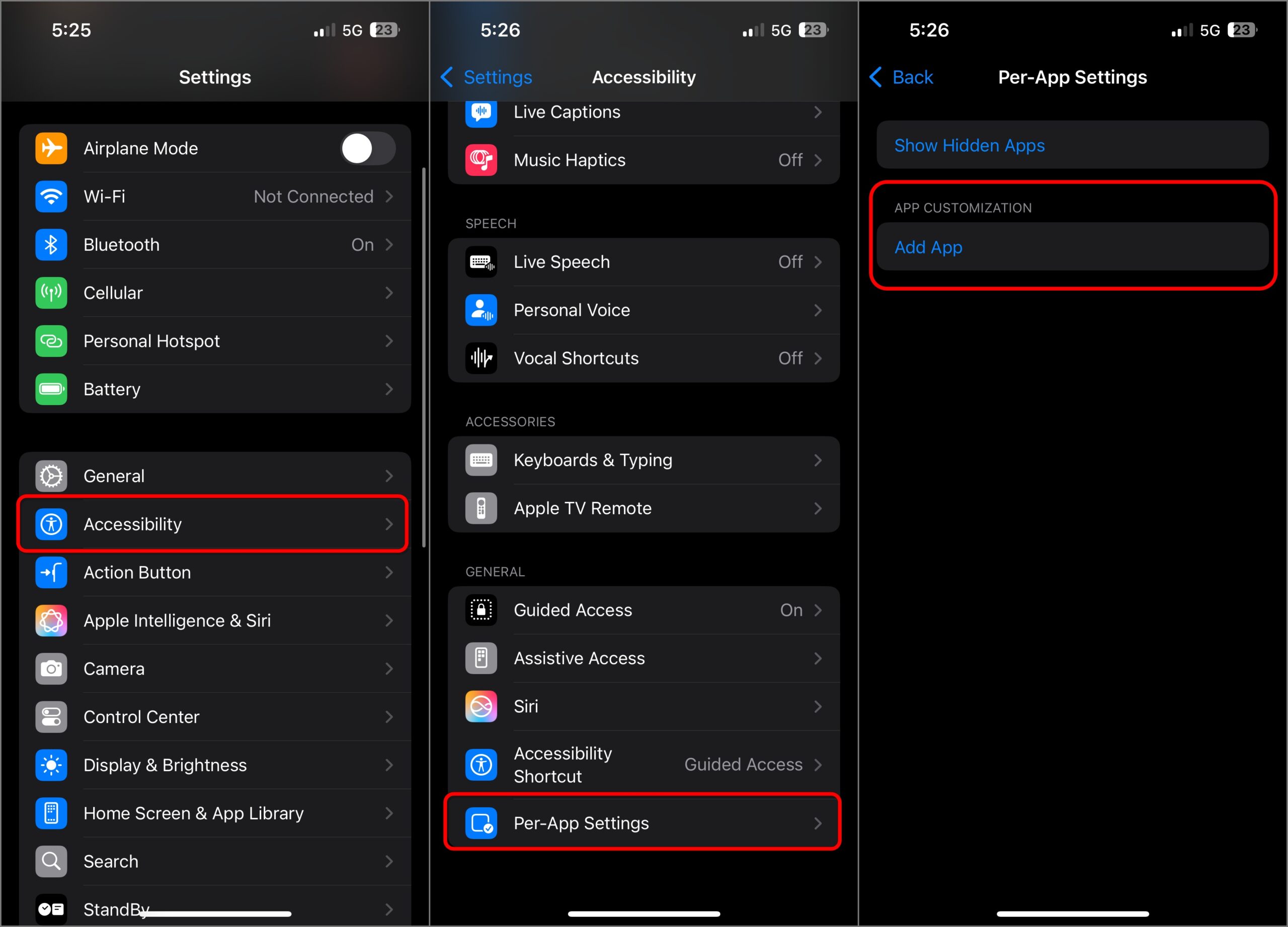 Per App Settings on iPhone
