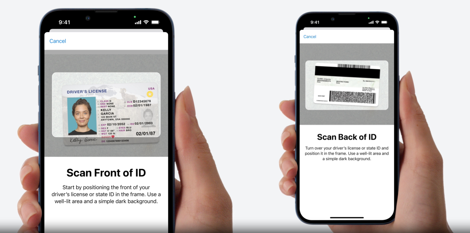 Scan your ID from front and back