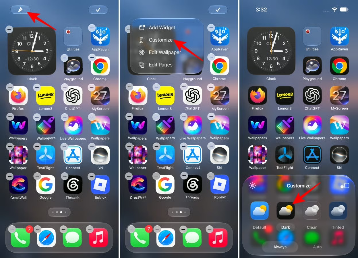 Customize dark app icons