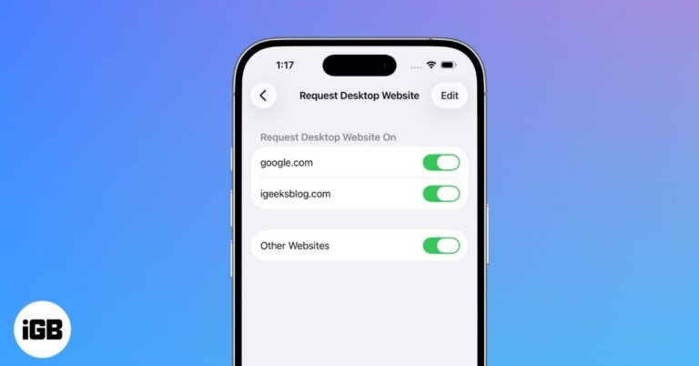 Request the desktop site on iphone