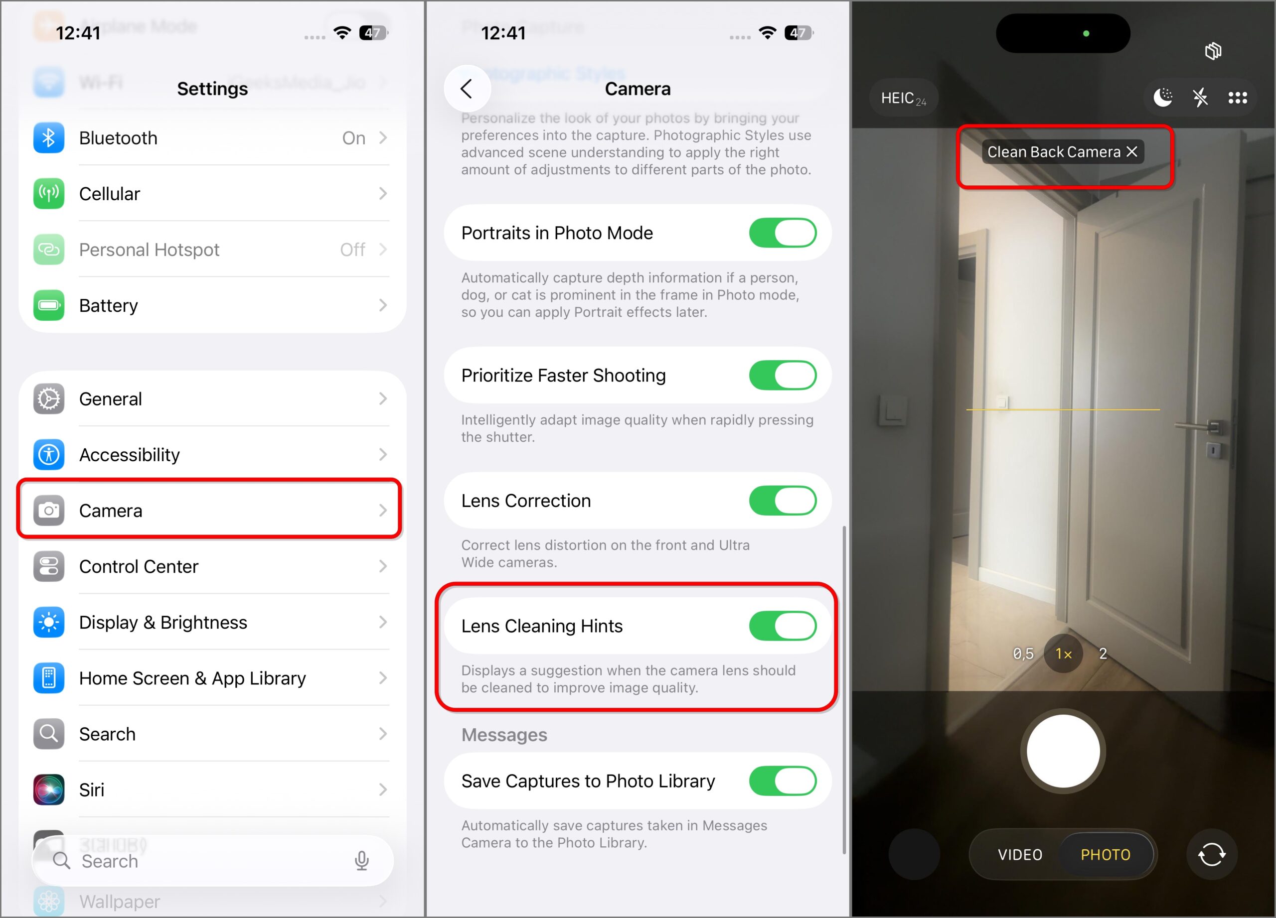 Lens Cleaning Hints on iPhone