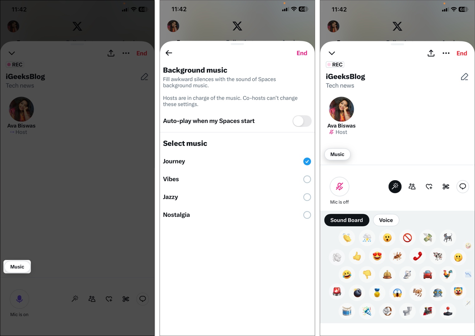 Tap on music then add emoji sound