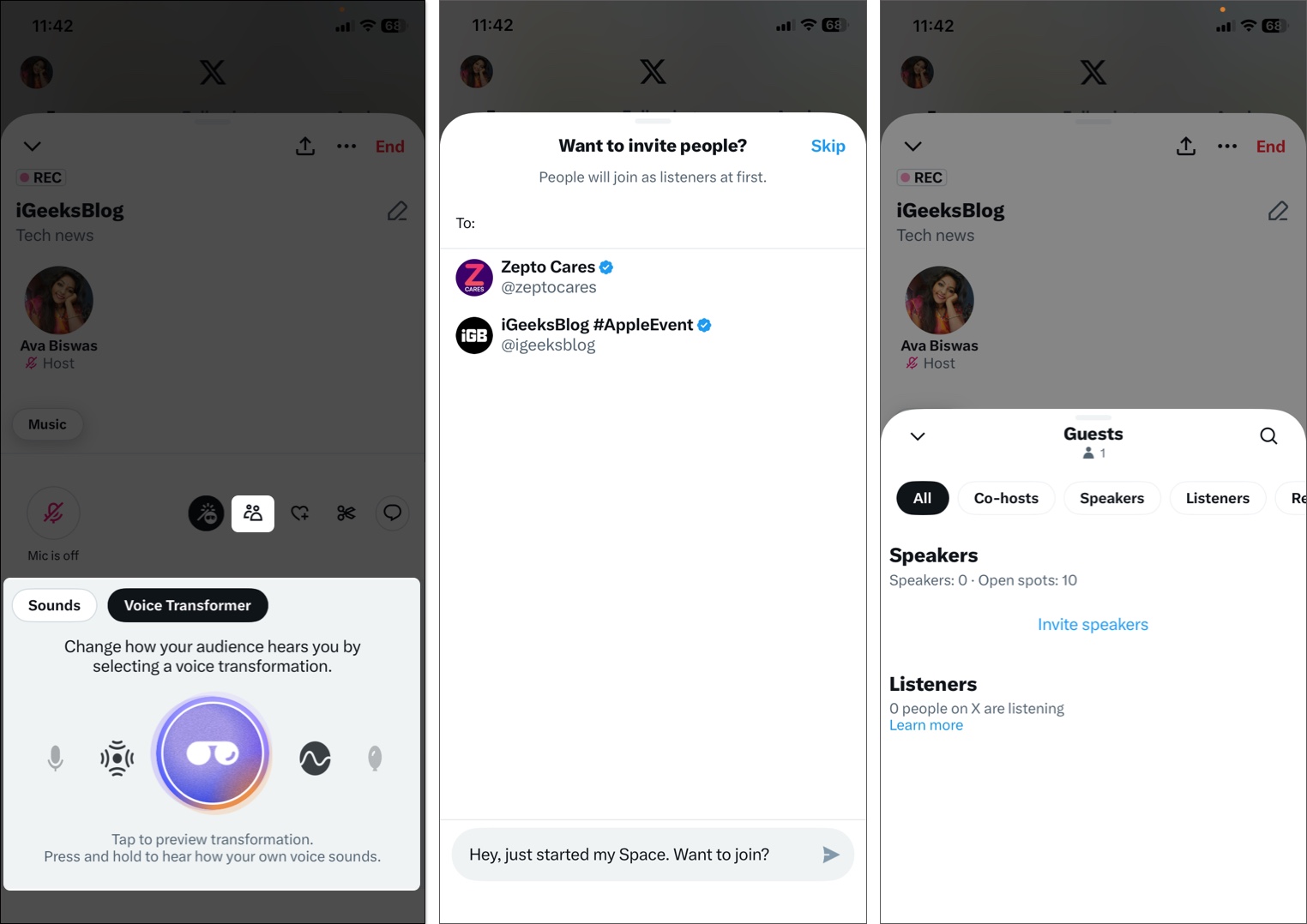 Tap on people icon and invite speakers