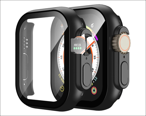 Misxi 2 pack hard pc case built in tempered glass