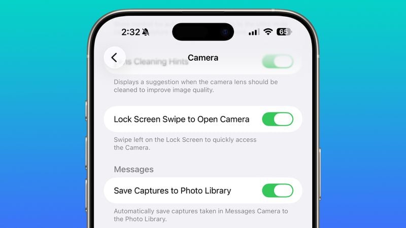 Lock Screen Camera Swipe in iOS 26.1