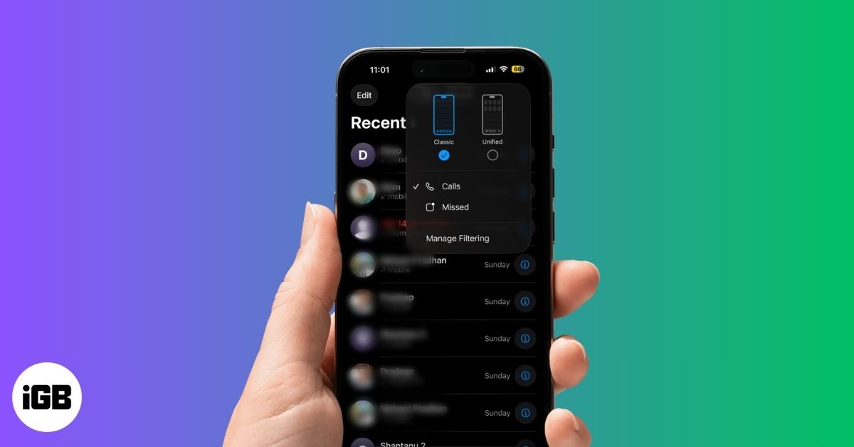 Switch back to the classic phone app layout on iphone
