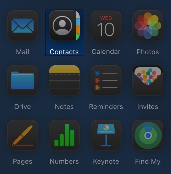 Click the Contacts app