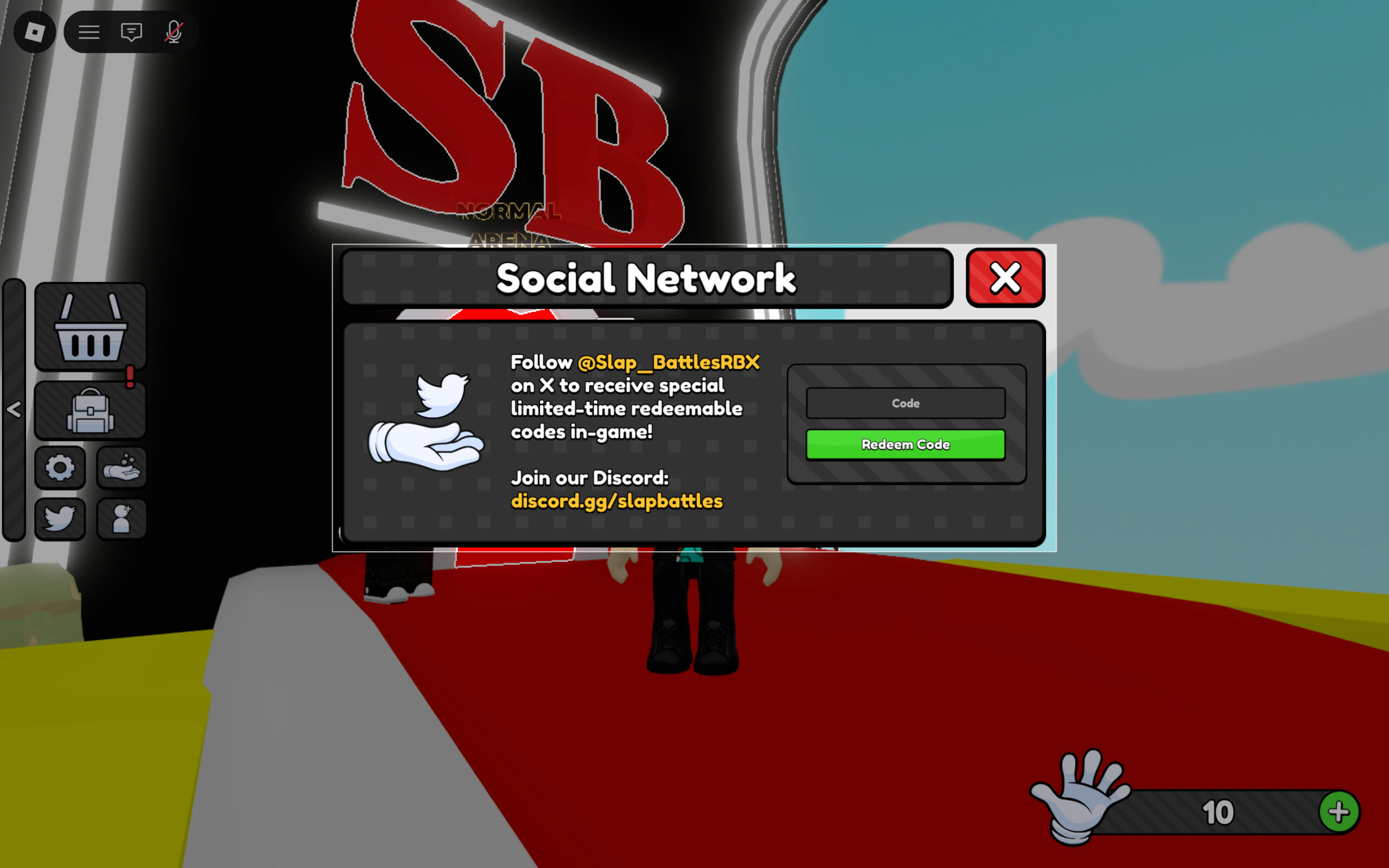 Enter a working code and Press Redeem