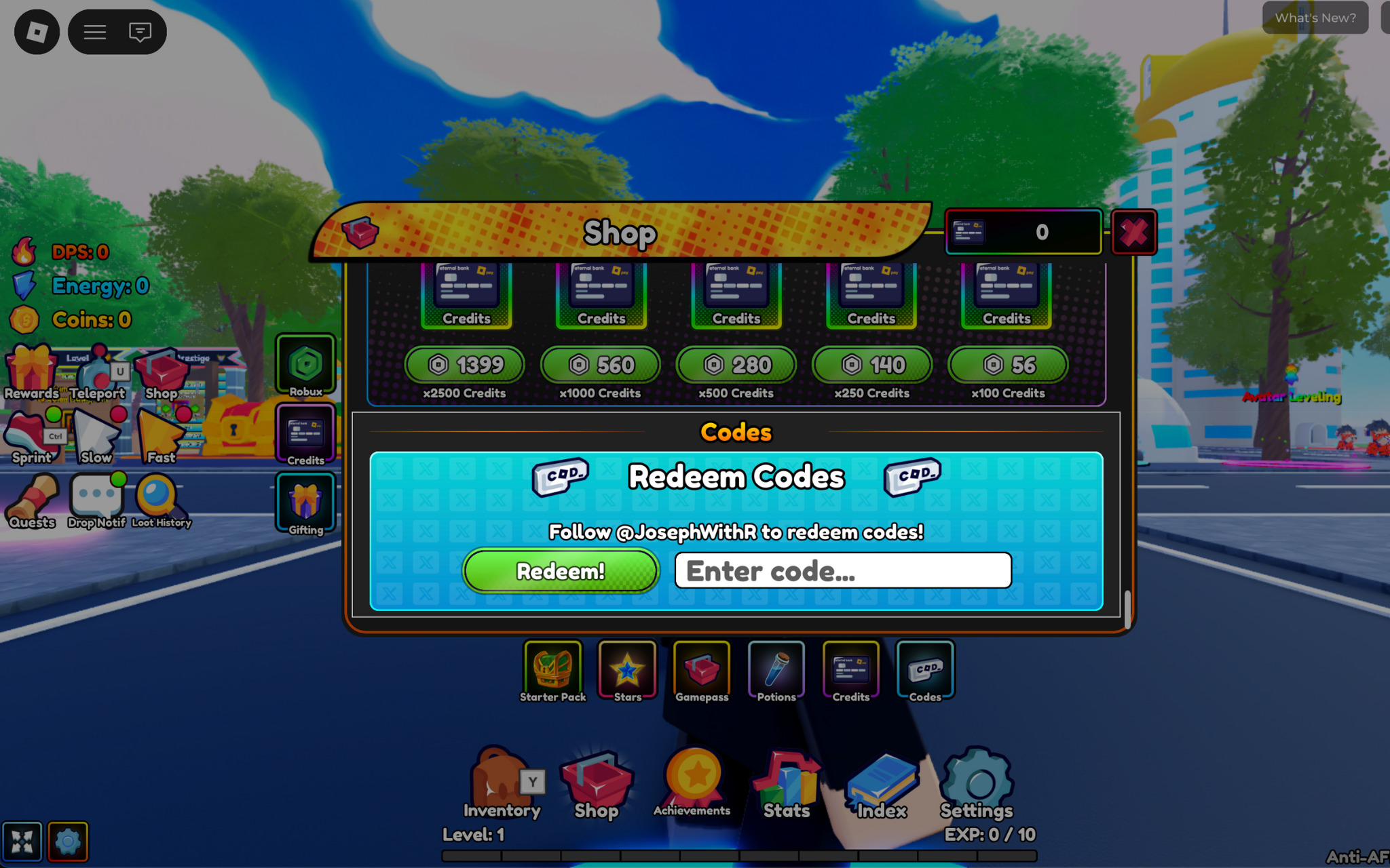 Enter working code and press redeem